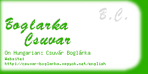boglarka csuvar business card